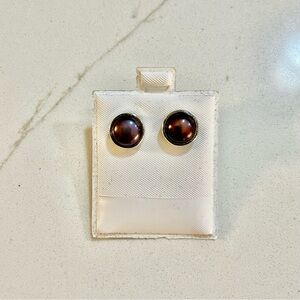 Sterling Silver 925 Freshwater peacock pearl earrings